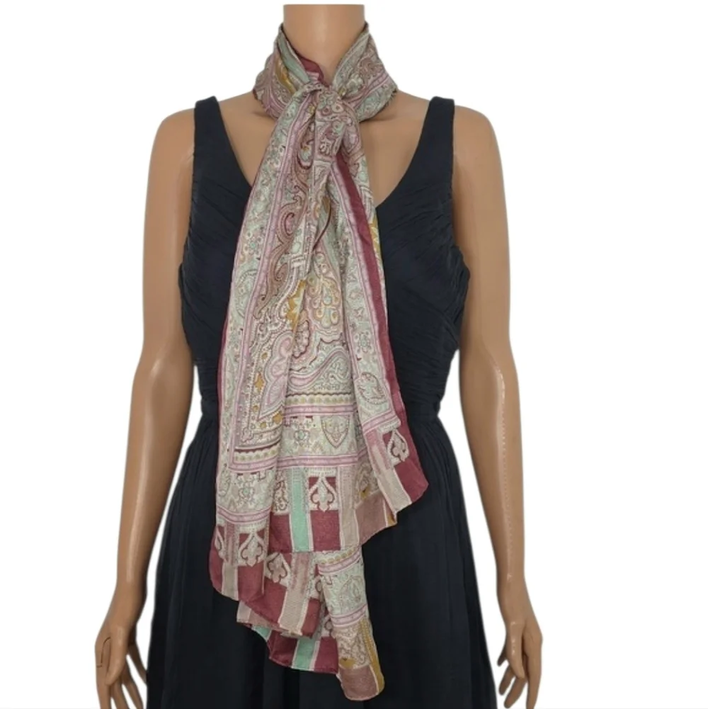 Bonnie Elegant Paisley Scarf - Multicolor‎ 100% Silk